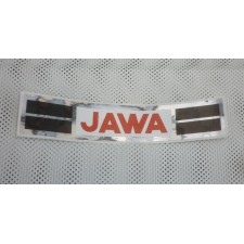 STICKER - JAWA  - (RED JAWA, BLACK STRIPES, CHROME GROUND) - TYPE 207